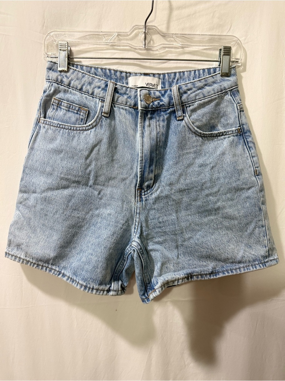 Vervet by Flying Monkey Light Blue High-Rise Denim Shorts